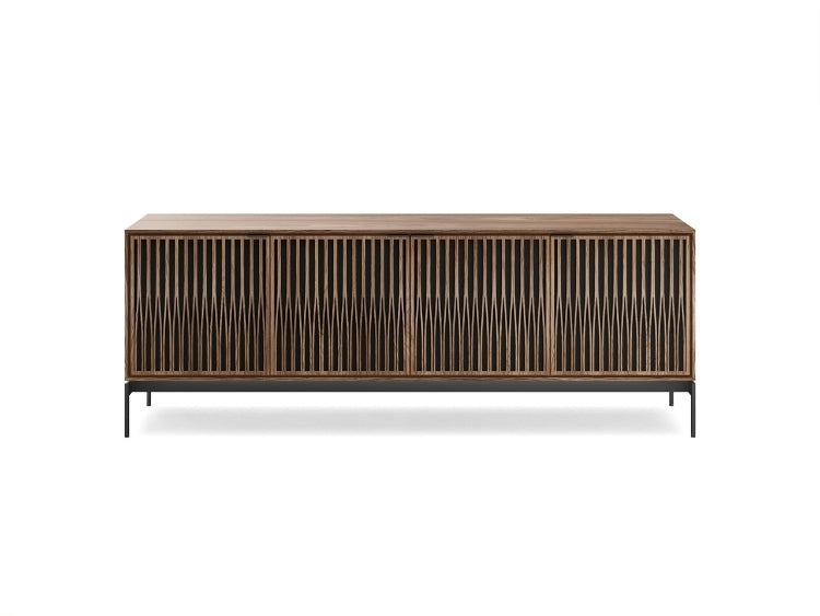Elements 8709 Media and Storage Console in Tune Walnut front view