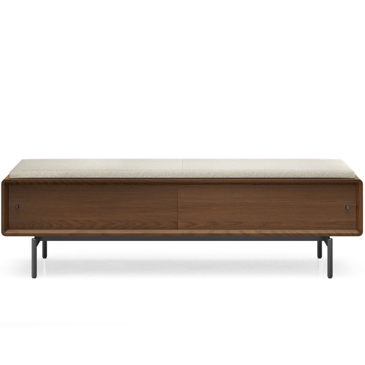 LINQ Bench in mocha with almond cover head on