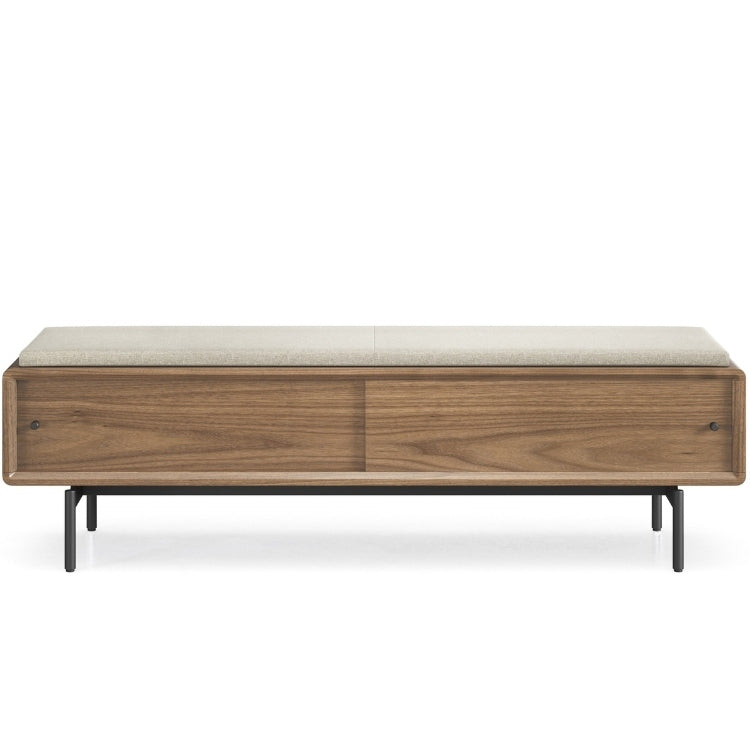 LINQ Bench in walnut with almond cover head on
