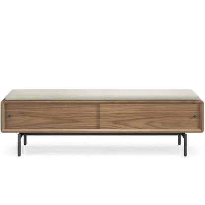 LINQ Bench in walnut with almond cover head on