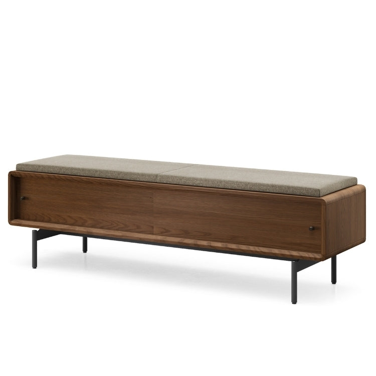 LINQ Bench in mocha with pecan cover 