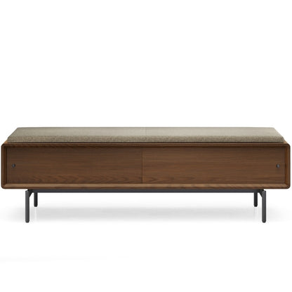 LINQ Bench in mocha with pecan cover head on