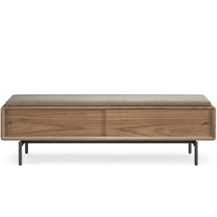 LINQ Bench in walnut with pecan cover head on