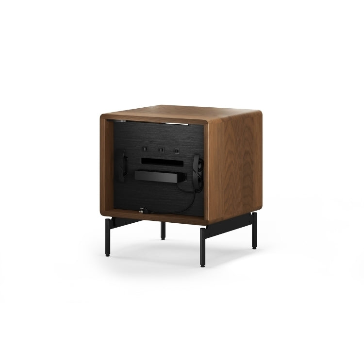 Linq Nightstand Mocha back with cord organization