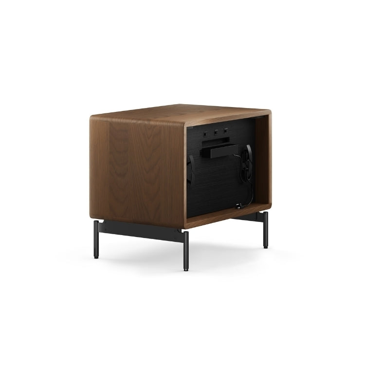 Linq Nightstand Mocha back with cord organization