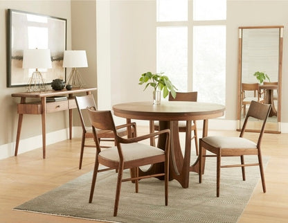 Walnut Grove Arm Chair in decorated dining room with table and rug