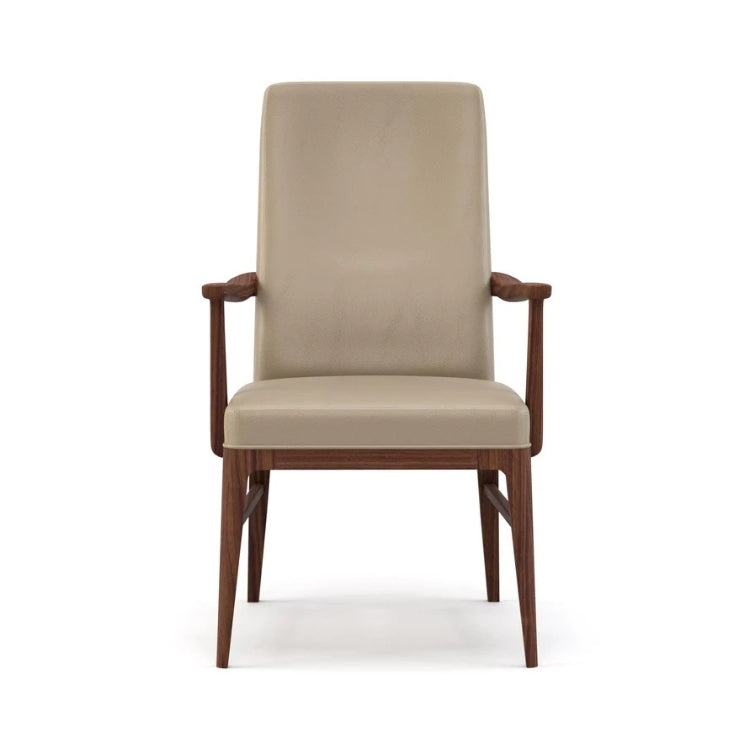 Walnut Grove Tall Upholstered Arm Chair Leather front