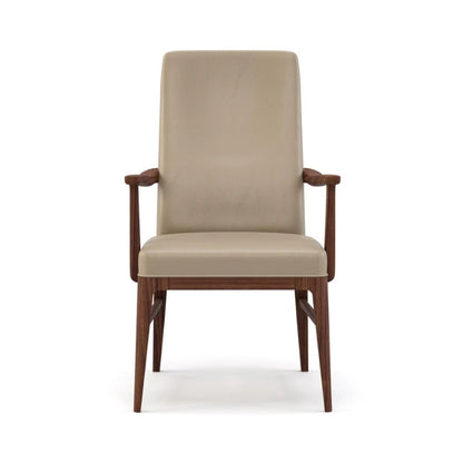 Walnut Grove Tall Upholstered Arm Chair Leather front