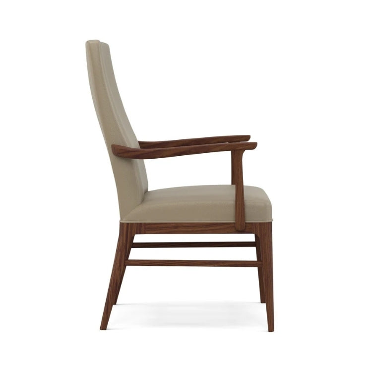 Walnut Grove Tall Upholstered Arm Chair Leather side