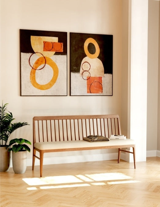 Walnut Grove Spindle Bench in entry way 