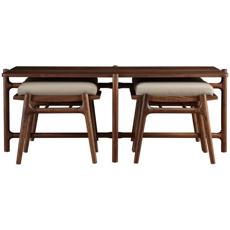 Walnut Grove Footstools with cocktail table