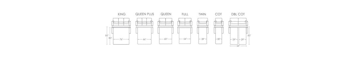 Sleeper sofa sizes