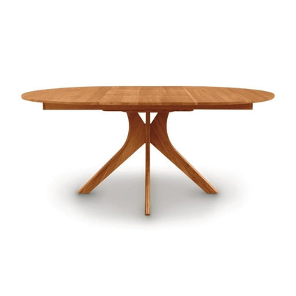 Audrey Round Extension Table in cherry, extended front view