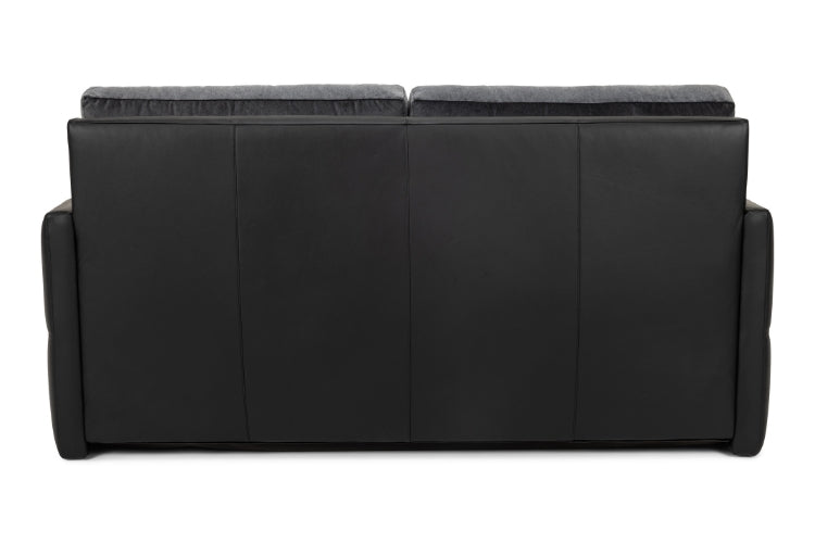 Back view of Black leather sofa