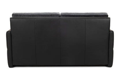 Back view of Black leather sofa
