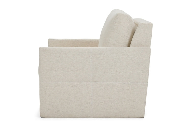 Side view of Beige armchair 