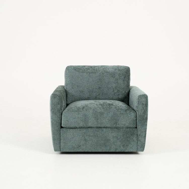 Green armchair on a white background