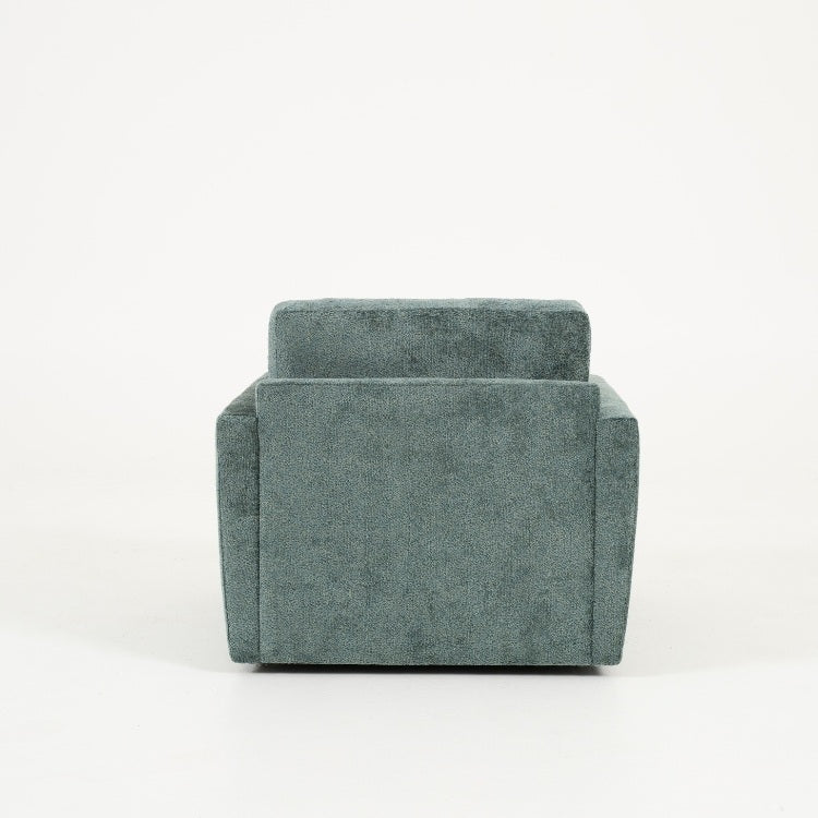 Back view of green armchair