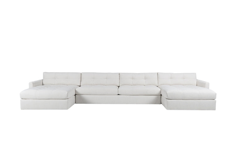 Carmet Elements Sectional in white with tufted cushion head on