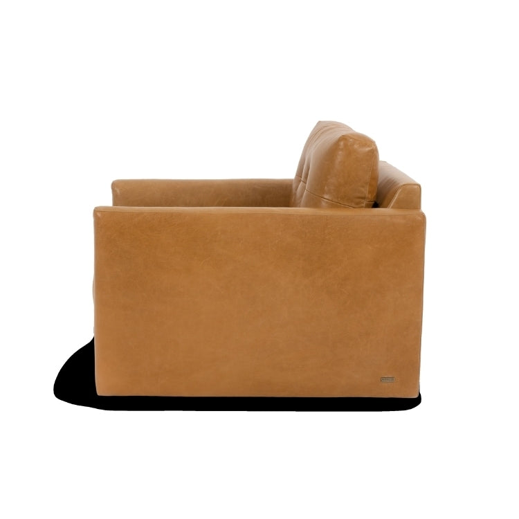 Brown leather sofa on a white background