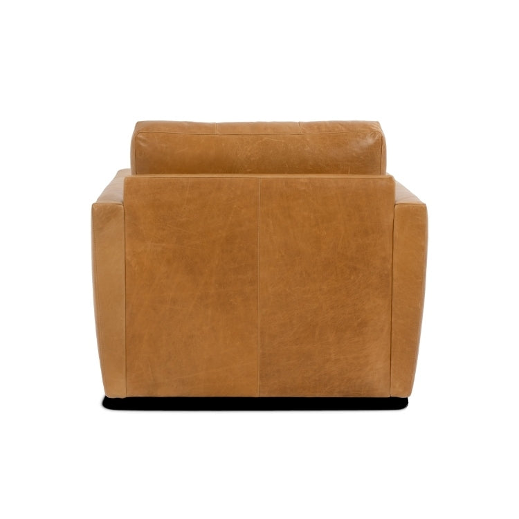Back view of leather armchair