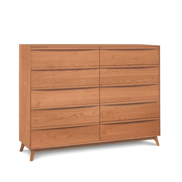 Catalina 10 Drawer Dresser Cherry angle view