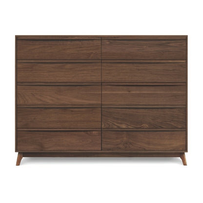 Catalina 10 Drawer Dresser Walnut front view