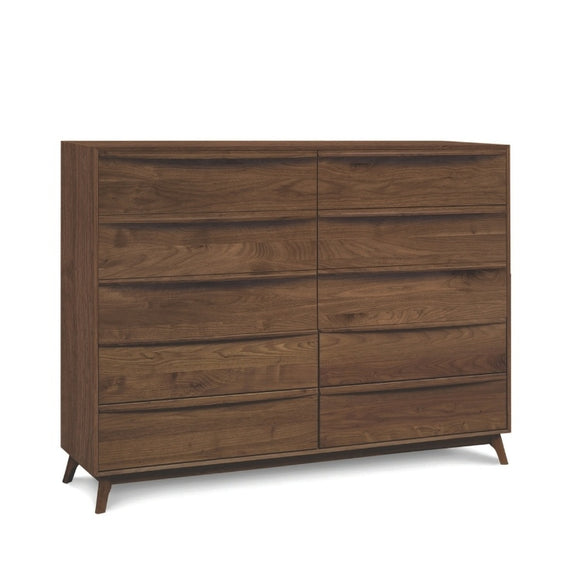 Catalina 10 Drawer Dresser Walnut angle view