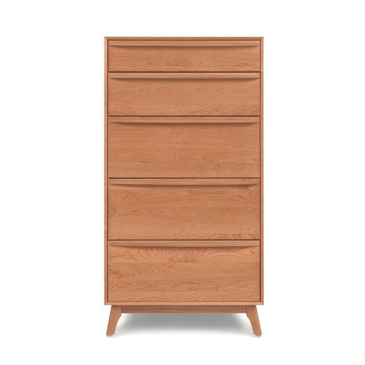 Catalina 5 Drawer Narrow Chest Cherry front view