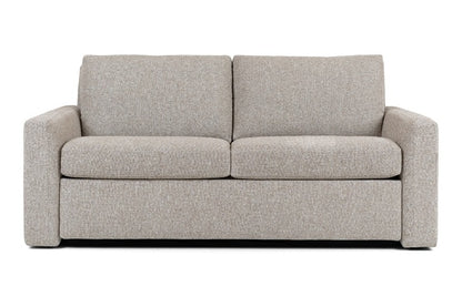 Gray 2 seat fabric sofa on a white background