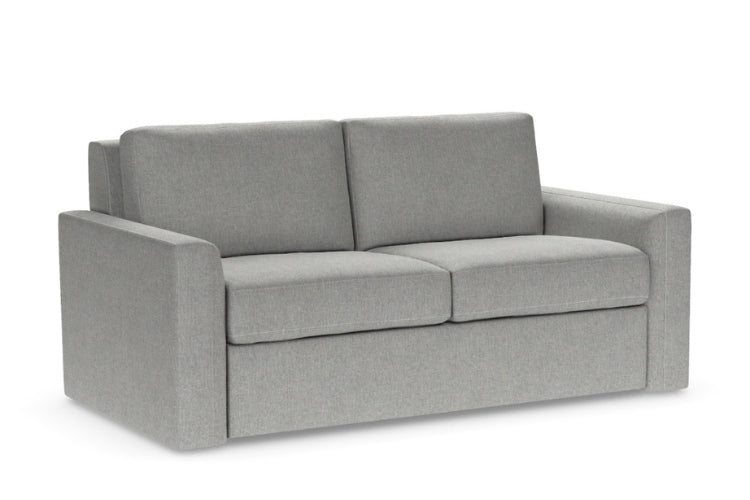 2 seat Gray fabric sofa on a white background