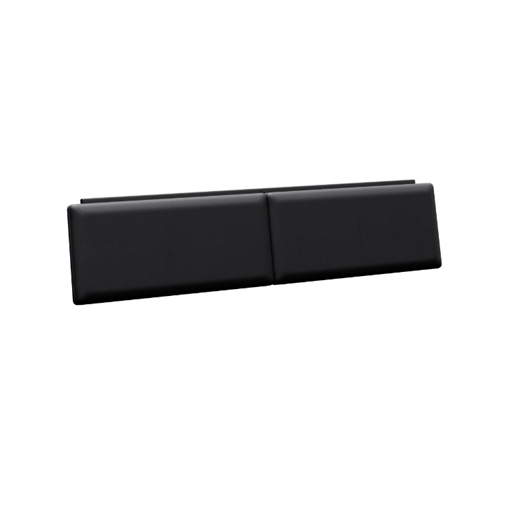 King Size Contour Headboard Cushion in Pepper leather angled view