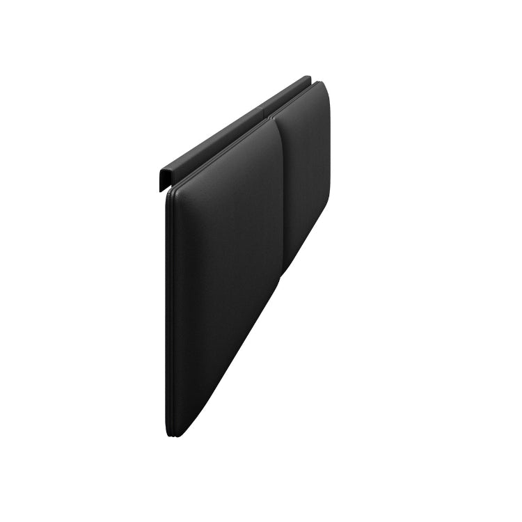 King Size Contour Headboard Cushion in Pepper leather side view