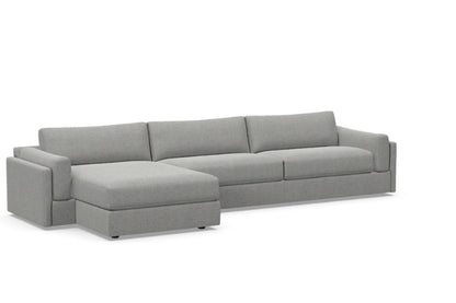 Gray sectional sofa on a white background