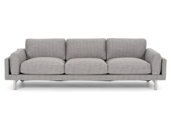 Cooks Elements Sofa high leg in grey head on