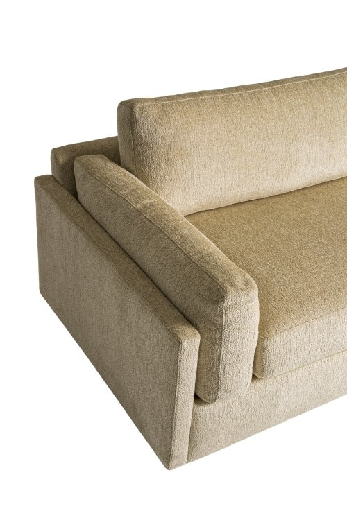 Cooks Elements Sofa low leg in beige close up of arm and cushion