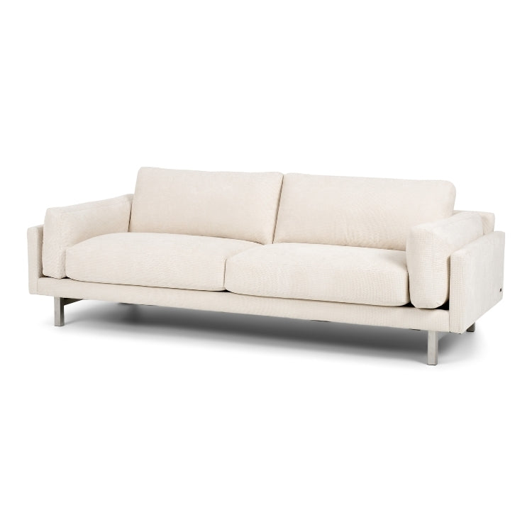 Cooks Elements Sofa high leg in white angled view