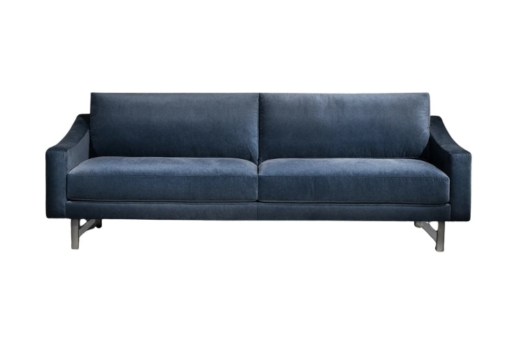 Doran Elements Leather Sofa high leg in blue head on