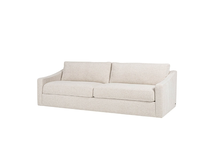 Doran Elements Leather Sofa low leg in white angled