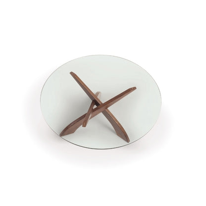 Entwine Round Glass Top Coffee Table top view