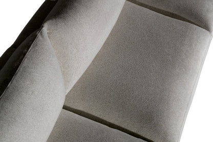 Close-up of a textured gray surface of sectional sofa