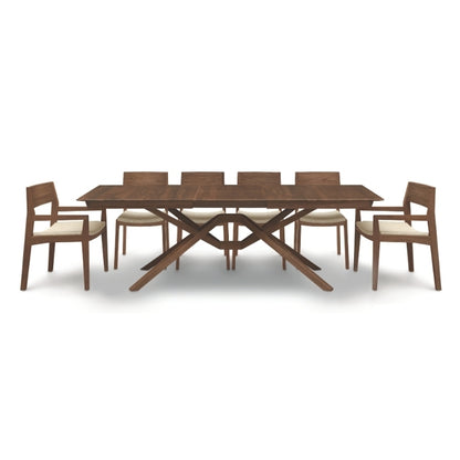 Exeter Extension Table extended with 6 chairs