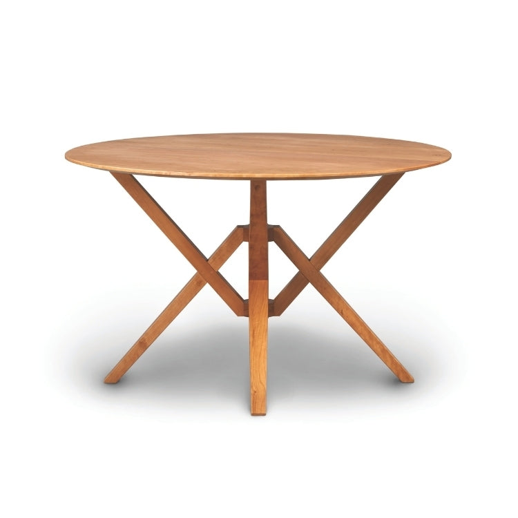 Exeter Round Fixed Top Table cherry front view
