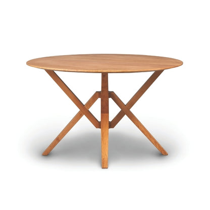 Exeter Round Fixed Top Table cherry front view