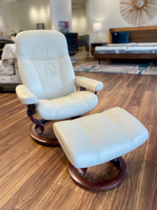 Stressless by Ekornes Consul Medium Recliner and Ottoman