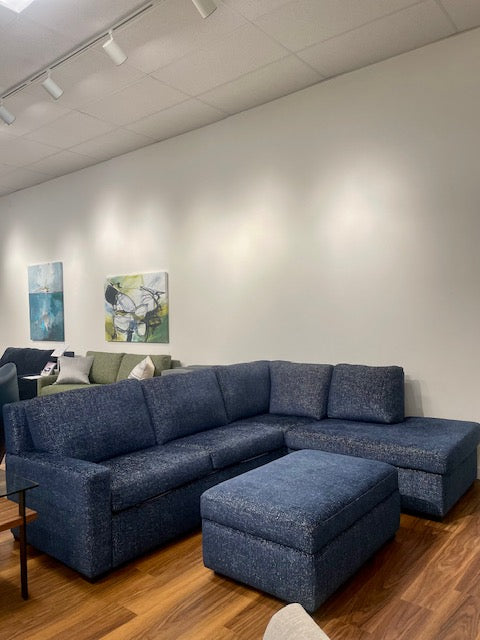 Lyons Full Sleeper Sectional with Storage Chaise and Storage Ottoman