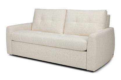 Beige sofa bed on a white background