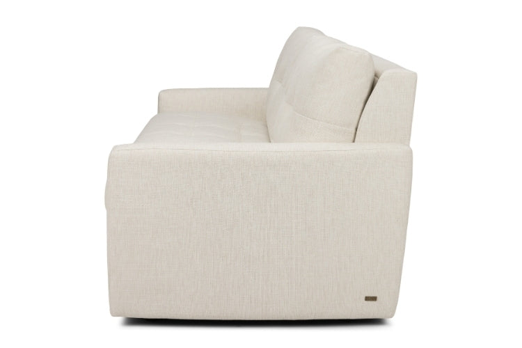 Side view of Beige sofa on a white background