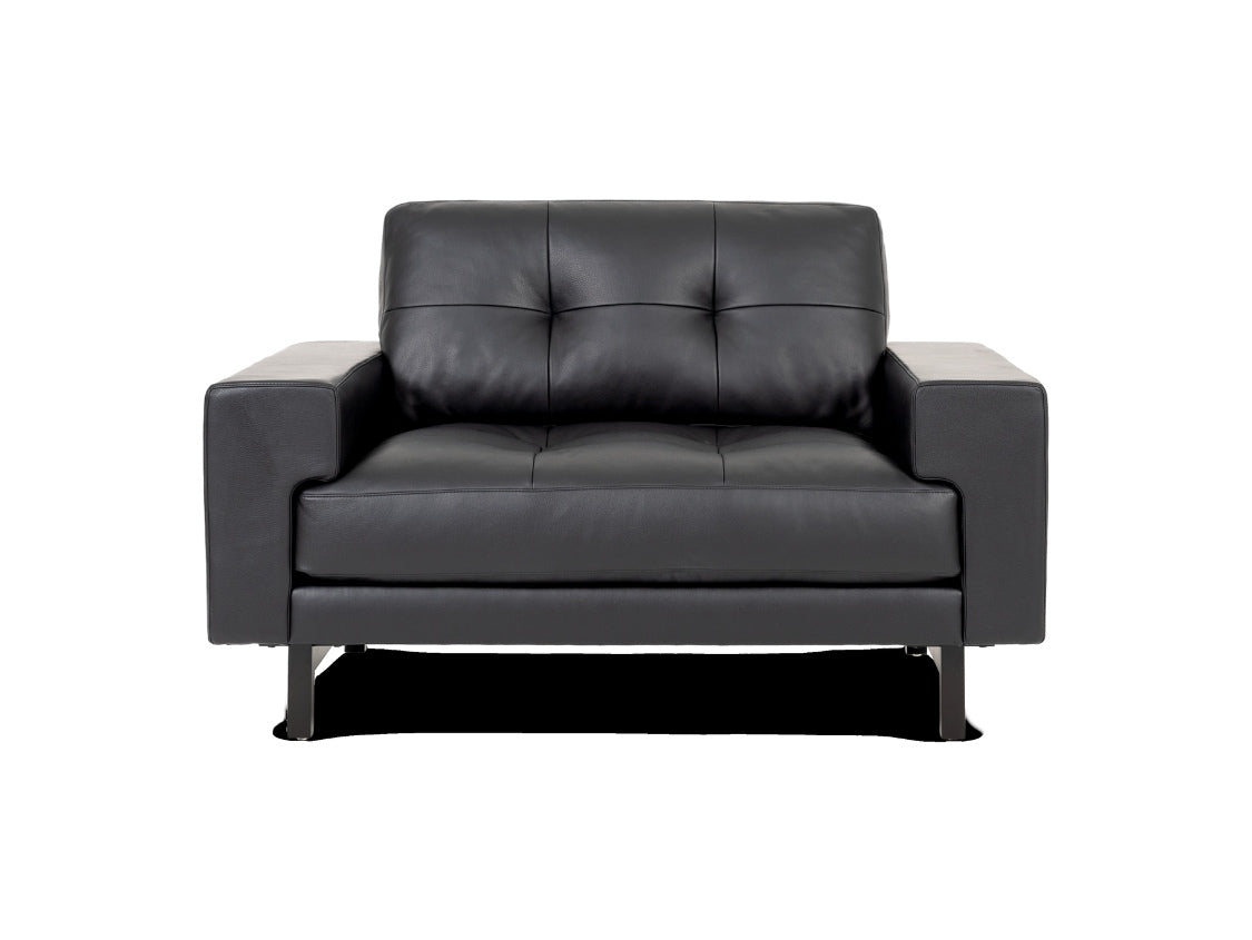 Lawson Chair head on tufted cushion