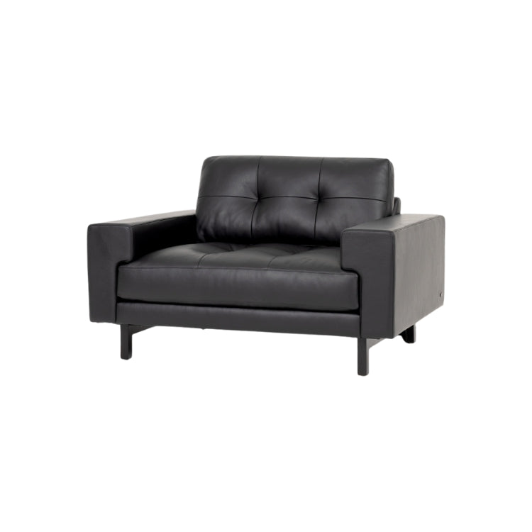 Lawson chair high leg tufted angled view